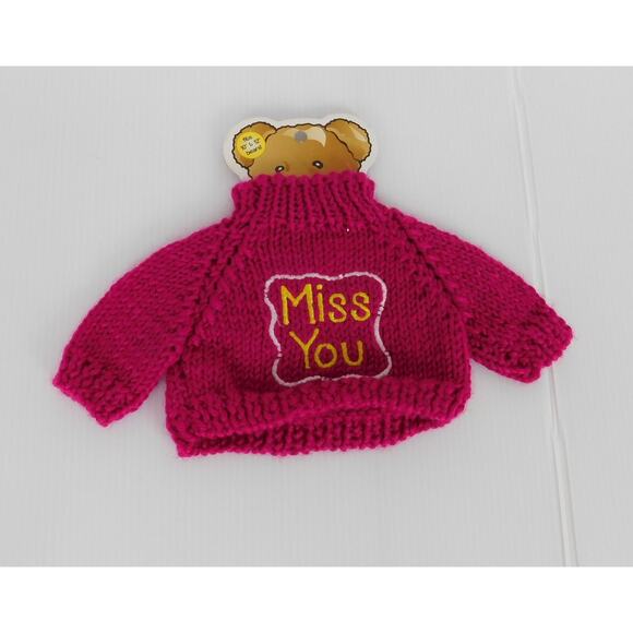 Bear Wear Sweater Miss You Fuchsia for 10"-12" Bears Westwater - Picture 1 of 5